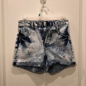 Forever 21 high waisted acid wash jean shorts